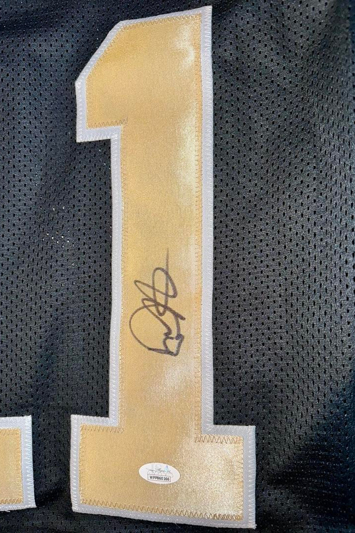 Deonte Harris Signed Custom Saints Black Jersey - JSA COA