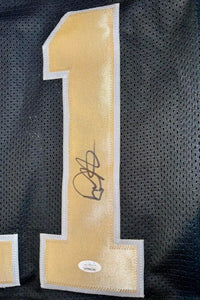 Deonte Harris Signed Custom Saints Black Jersey - JSA COA