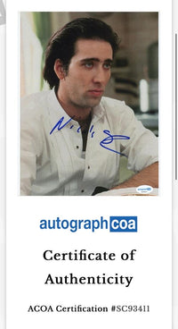 Nicholas Cage Signed 8x10 Photo (Moonstruck) - ACOA
