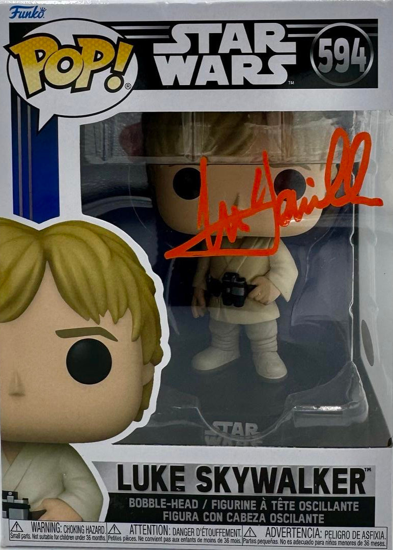 Mark Hamill Signed Funko Pop #594 Luke Skywalker (Star Wars) - JSA COA