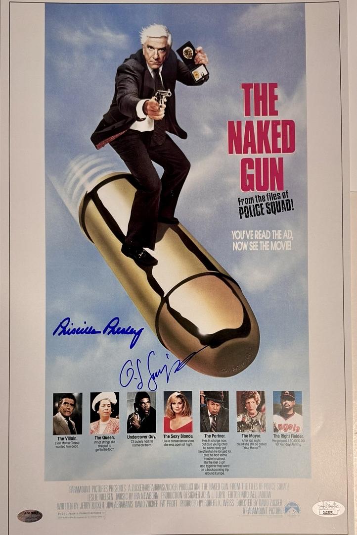 OJ Simpson & Priscilla Presley Signed 11x17 Photo (The Naked Gun) - Schwartz / JSA COA