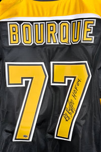Ray Bourque Signed Custom Bruins Jersey w/ HOF Inscription - Sure Shot COA