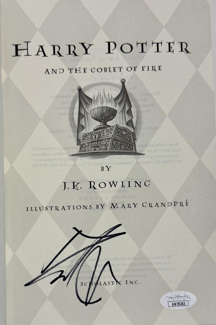 Daniel Radcliffe Autographed Book Goblet Of Fire - JSA COA #02