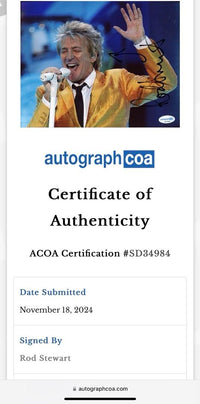 Rod Stewart Signed 8x10 Photo - ACOA