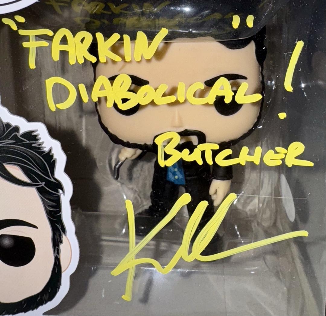 Karl Urban Signed Funko Pop #977 "Billy Butcher" The Boys w/Inscription - JSA COA