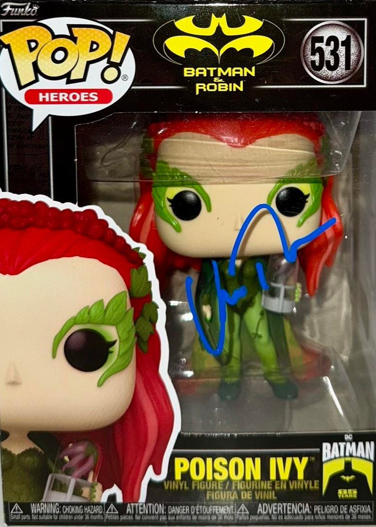 Uma Thurmam Signed Funko Pop #531 "Poison Ivy" Batman & Robin - Beckett COA #01