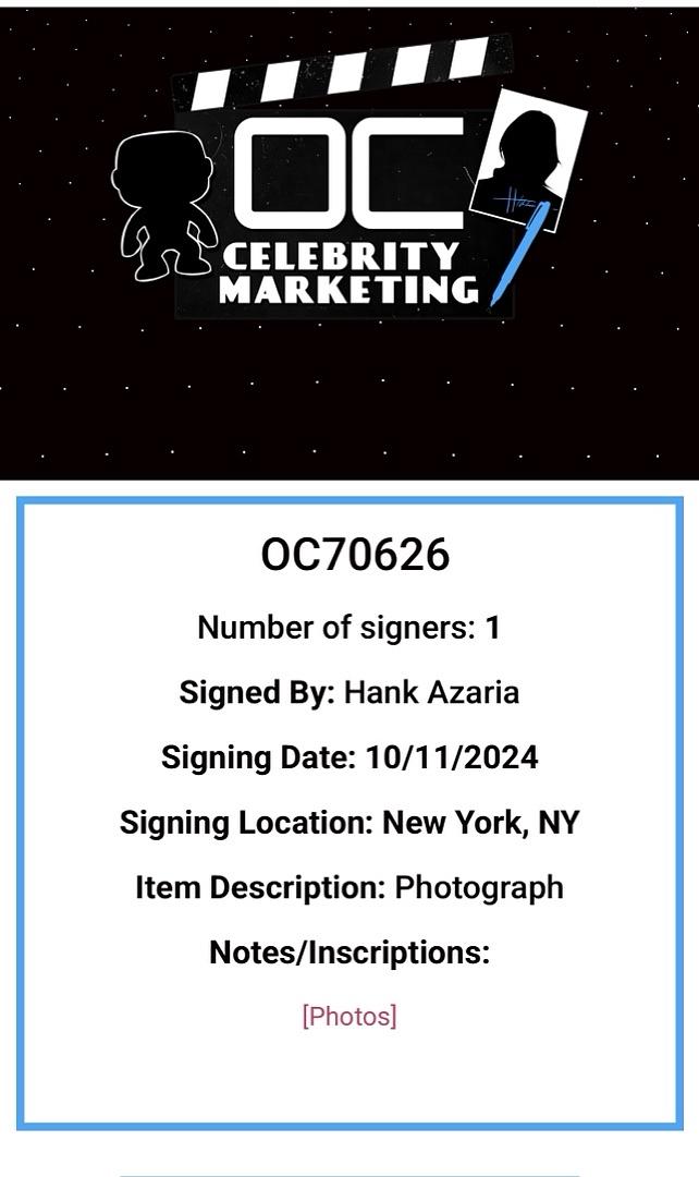 Hank Azaria Signed 11x14 Photo (The Simpsons) - OC Celebrity Marketing