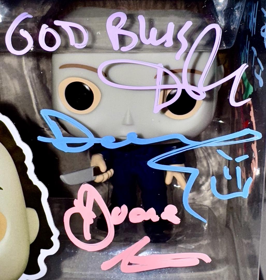 Daniel Roebuck,  Duane Whitaker Signed Funko Pop #1156 Michael Myers (Halloween) w/drawings and artwork - SWAU #01