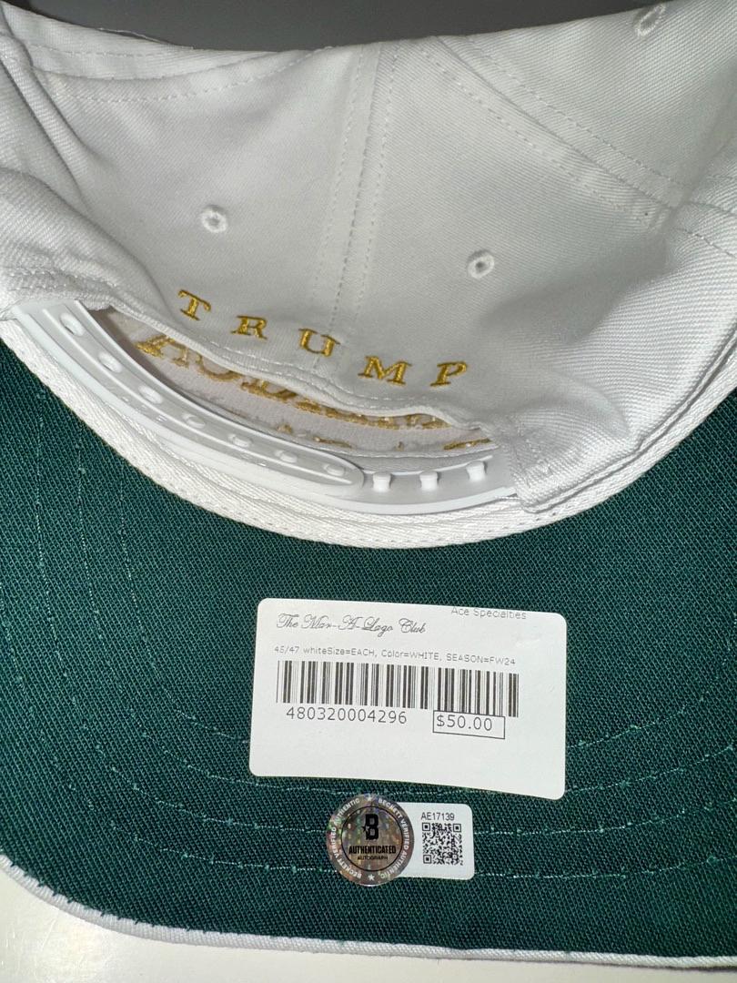 Donald Trump Signed MAGA Hat/Cap (White) - Beckett COA w/full letter of authenticity