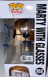 Michael J Fox Signed Funko Pop #958 Marty McFly w/Glasses Back To The Future (Blue Ink) - Beckett COA #2