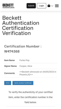 Alice Cooper signed Funko Pop #34 "Welcome to My Nightmare" - Beckett COA