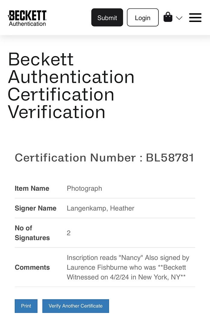 Laurence Fishburne & Heather Langenkamp Signed 8x10 Photo (Nightmare On Elm Street) - Beckett COA