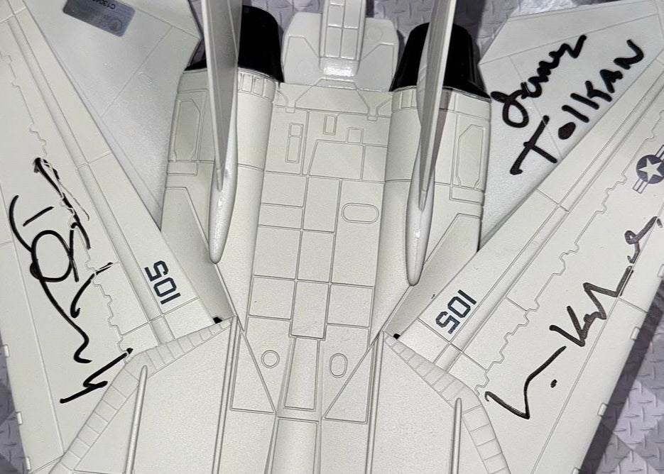 Val Kilmer, Tom Skerritt, James Tolkan Signed F-14 Tomcat Aircraft Replica - Celebrity Authentics