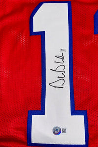 Drew Bledsoe Signed Patriots Custom Red Jersey - Beckett COA