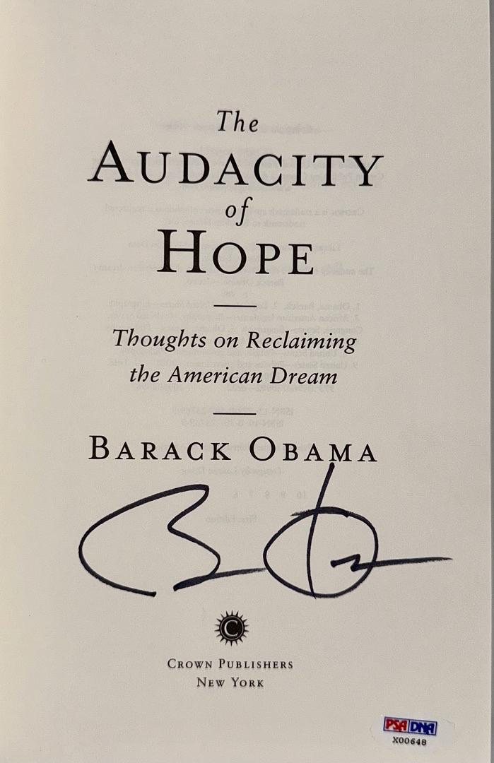 Barack Obama Autographed The Audacity of Hope Book -  PSA COA