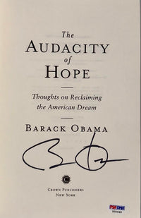 Barack Obama Autographed The Audacity of Hope Book -  PSA COA