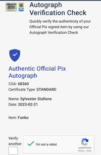 Sylvester Stallone Signed Funko Pop #1180 Rocky Balboa (Rocky) - Official Pix