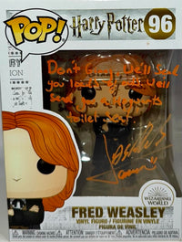 James Phelps Signed Funko Pop #96 "Fred Weasley" (Harry Potter) w/Long Quote - JSA COA
