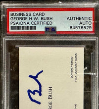 George Bush Signed Business Card - PSA COA Kennebunkport