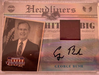 President George Bush Signed Donruss Americana Headliners #13/25 Autograph & Swatch *RARE* - Beckett Auto Grade 10