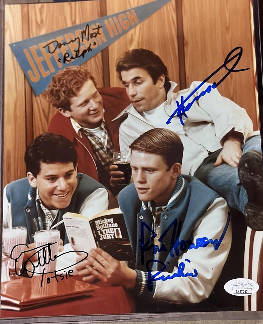 Happy Days Cast Henry Winkler, Ron Howard, Anson Williams, Donny Most Signed 8x10 Photo -  PSA COA