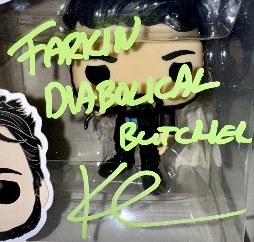 Karl Urban Signed Funko Pop #977 "Billy Butcher" (The Boys) w/quote Green Ink - JSA COA