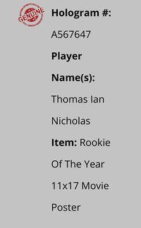 Thomas Ian Nicholas Signed 11x17 Photo (Rookie Of The Year) - Schwartz COA
