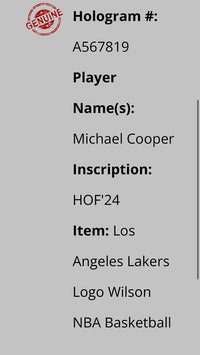 Michael Cooper Signed Lakers Logo Wilson Basketball w/HOF Inscription - Schwartz COA