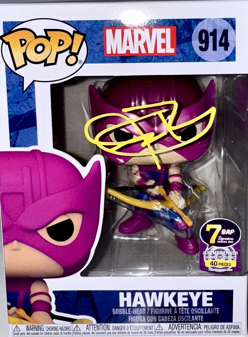 Jeremy Renner Signed Funko Pop #914 "Hawkeye" Marvel - JSA COA