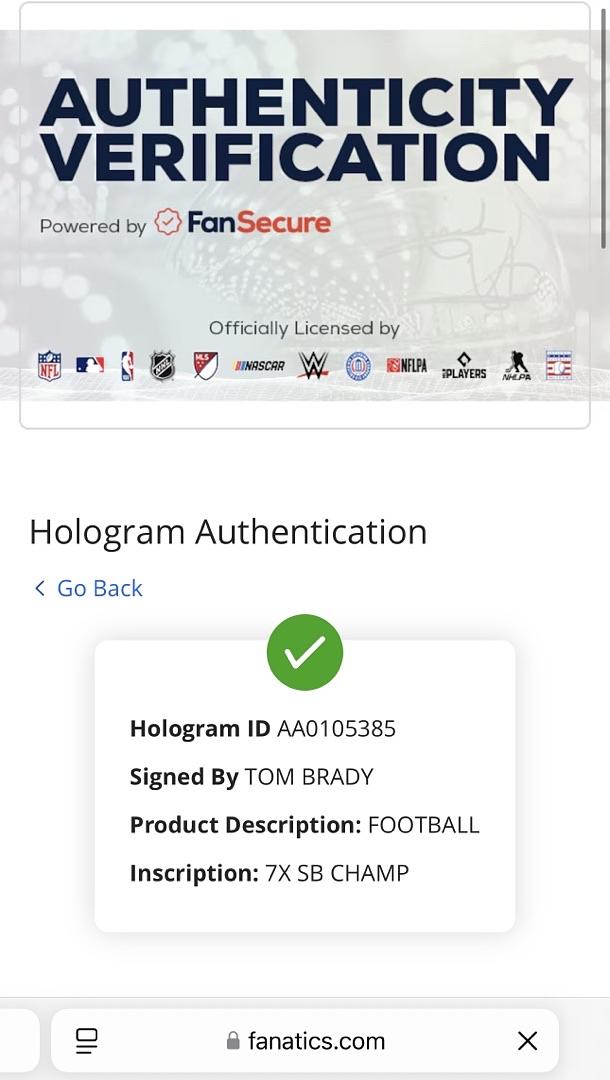 Tom Brady Autographed NFL Duke Official Football w/ "7x SB Champs" Inscription Fanatics & GOAT COA