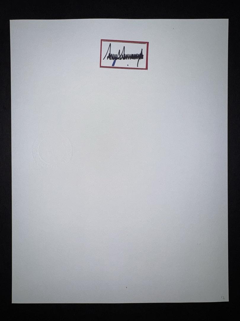 Donald Trump Signed & Matted Bookplate Cut Signature - Koschal COA #07