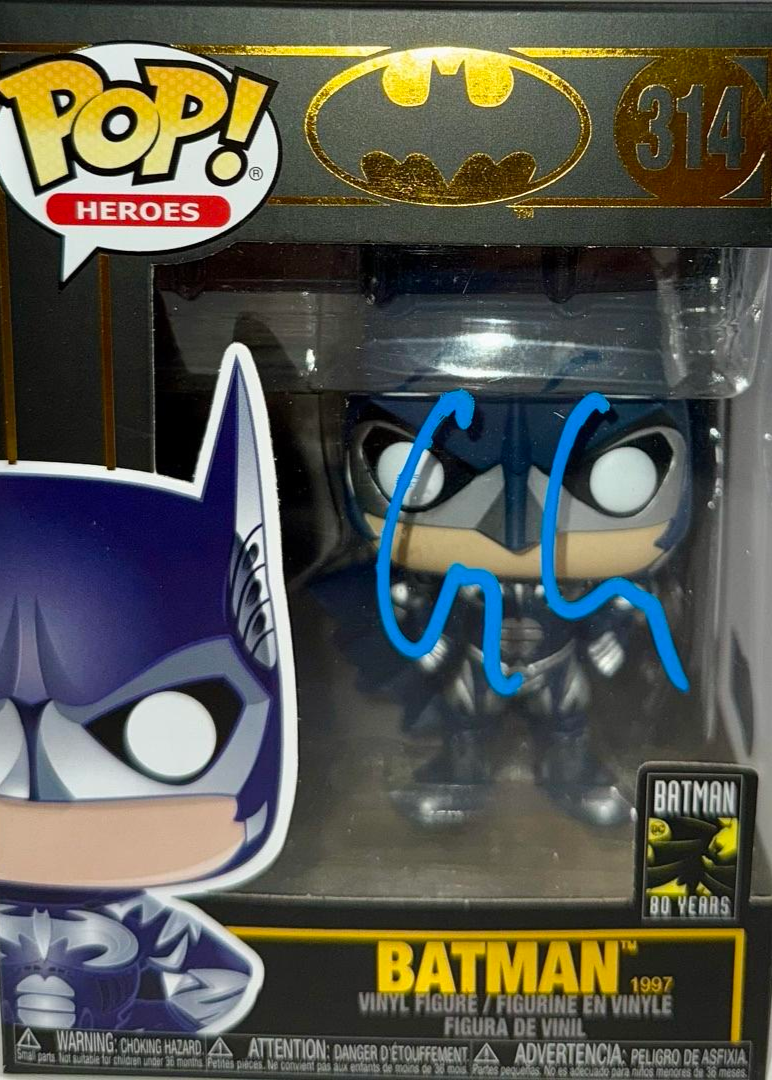 George Clooney Signed Funko Pop #314 Batman (Blue Ink) - Fanatics Beckett COA #3