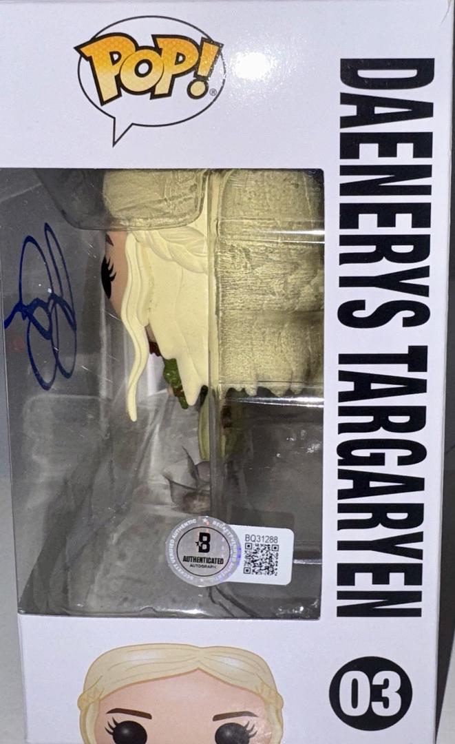 Emilia Clarke Signed Funko Pop #03 Daenerys Targaryen (Blue Ink) - Beckett COA