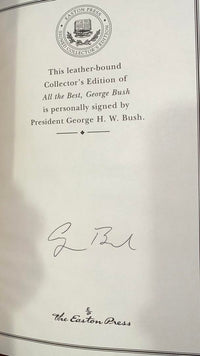 George Bush Autographed Book All the Best Easton Press (Red Binding) - #01