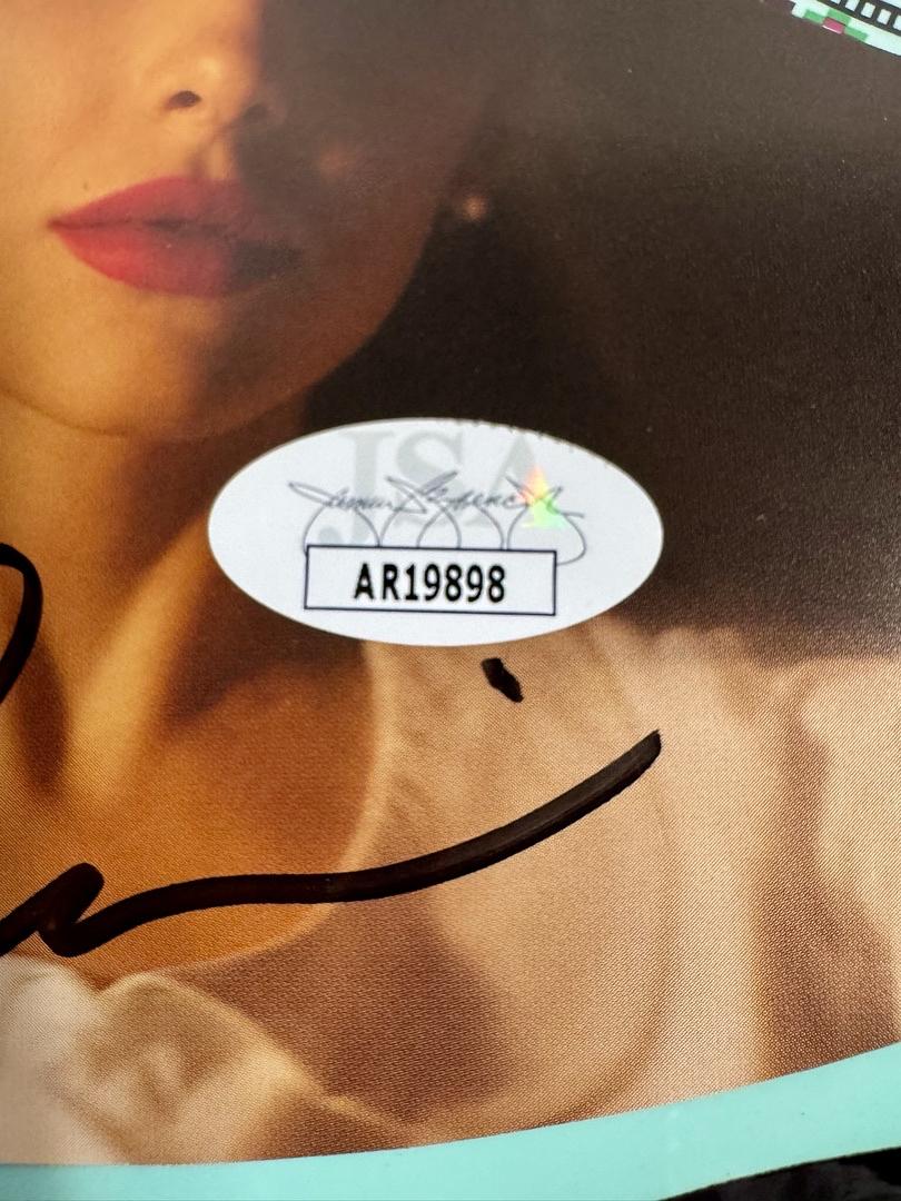 Ariana Grande Signed Teal Guitar - JSA COA