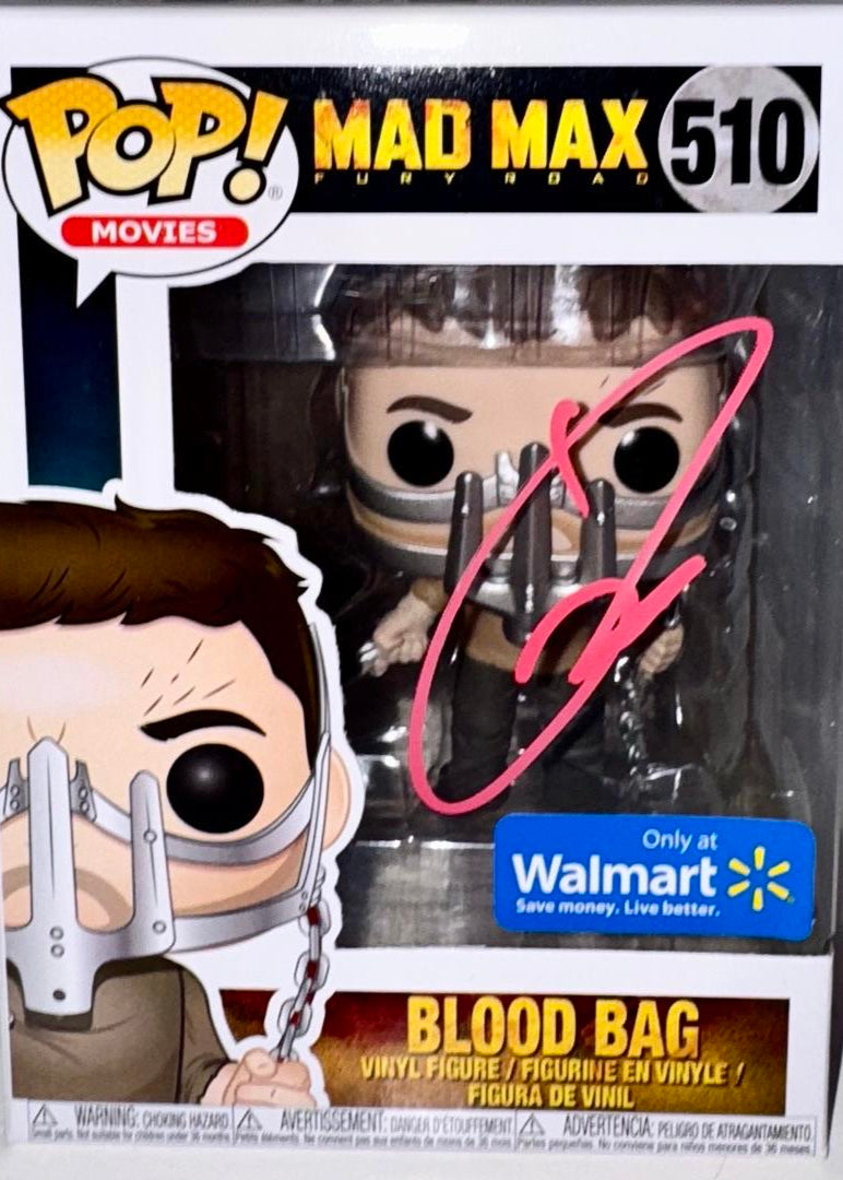 Tom Hardy Signed Exclusive Funko Pop #510 Blood Bag (Mad Max)  - JSA COA