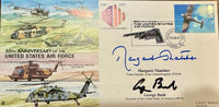 George Bush & Margaret Thatcher Signed FDC Postal Cachet - JSA COA