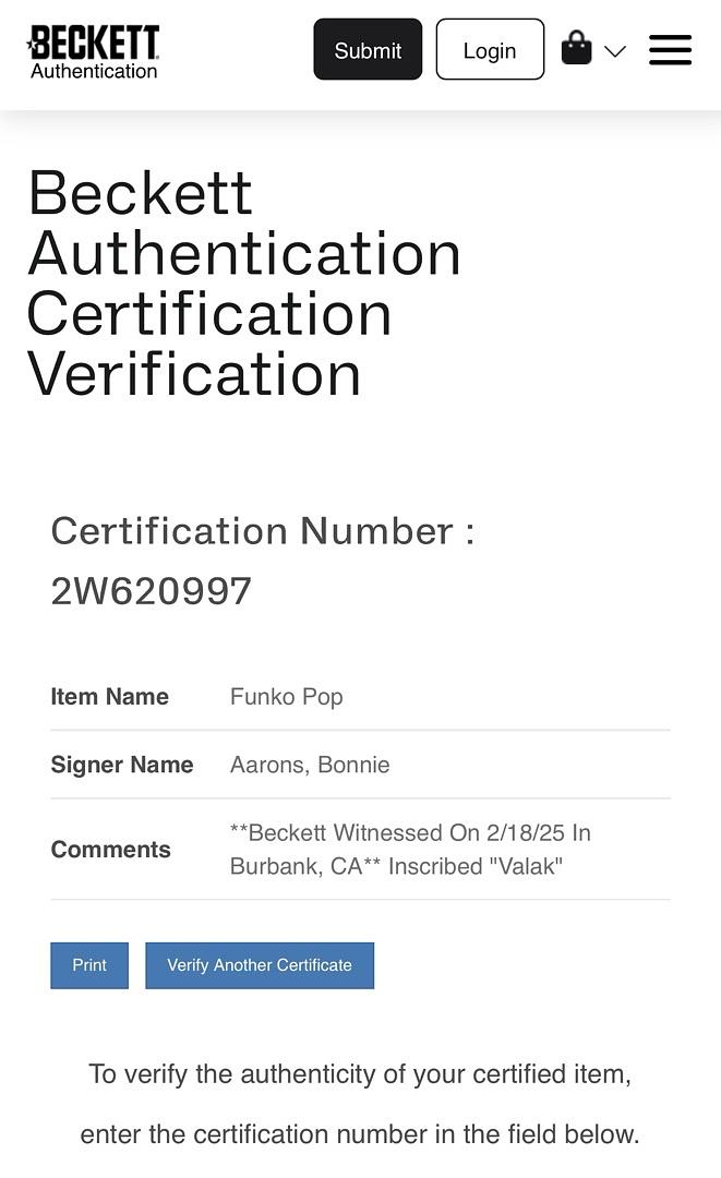 Bonnie Aarons Signed Funko Pop #1710 (The Nun)  - Beckett COA