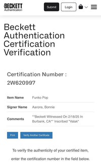 Bonnie Aarons Signed Funko Pop #1710 (The Nun)  - Beckett COA