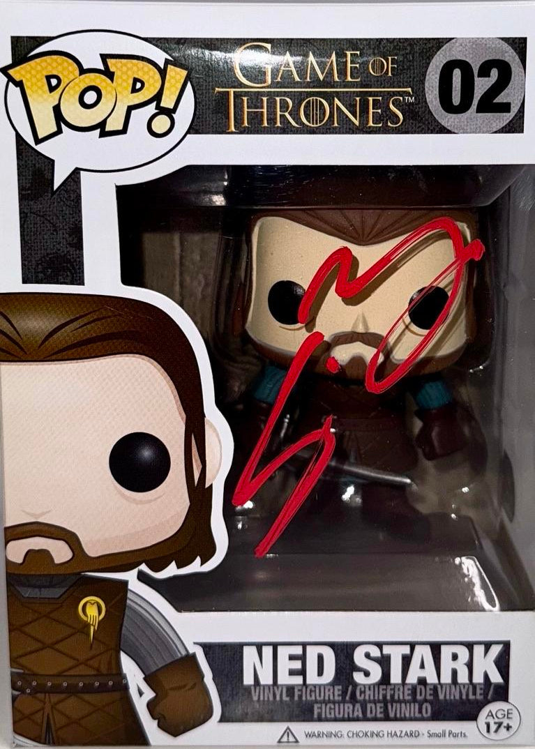 Sean Bean Signed Funko Pop #02 Ned Stark (Game Of Thrones)  - SWAU