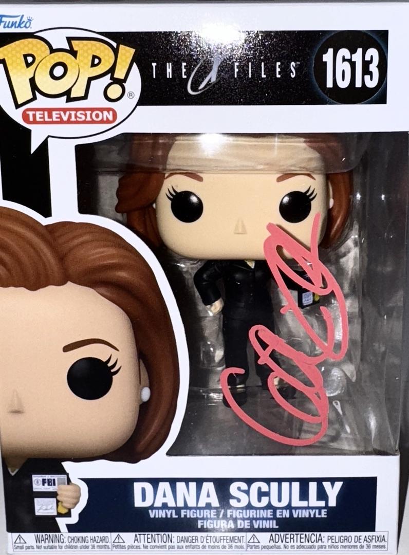 Gillian Anderson Signed Funko Pop #1613 "Dana Scully" (Pink Ink) - Beckett COA #6