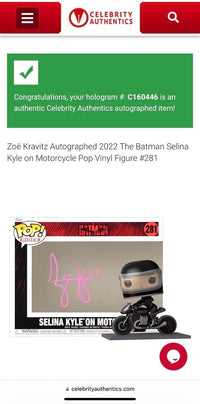 Zoe Kravitz Signed Funko Pop #281 "Selina Kyle" (The Batman) - Celebrity Authentics #02