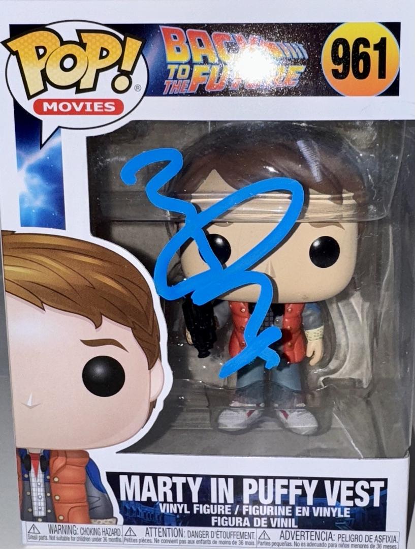 Michael J Fox Signed Funko Pop #961 Marty McFly Back To The Future - Beckett COA #05