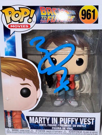 Michael J Fox Signed Funko Pop #961 Marty McFly Back To The Future - Beckett COA #05