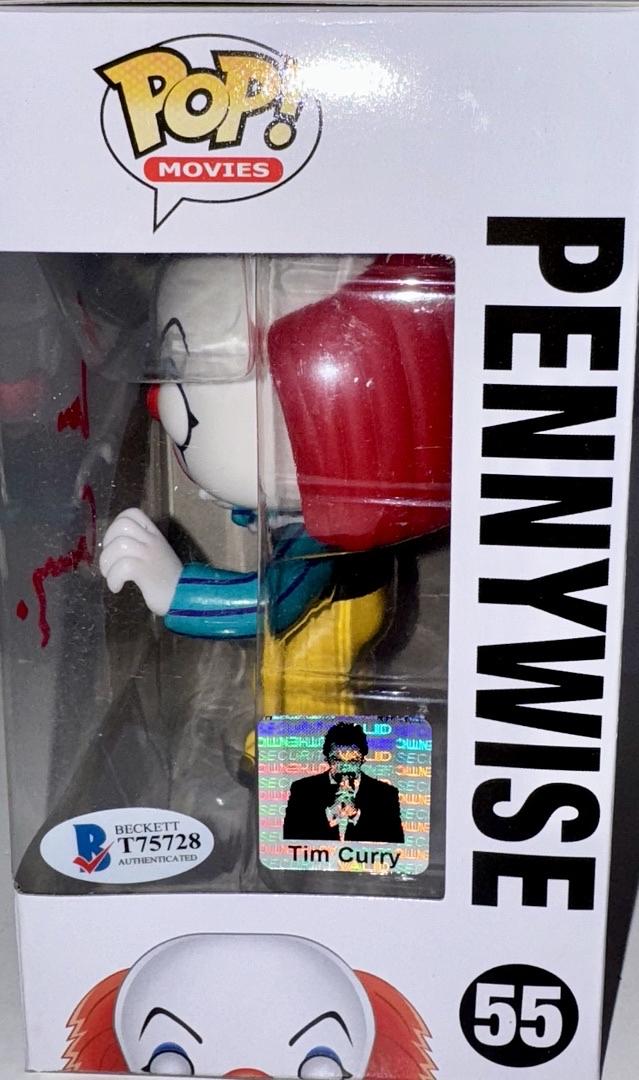 Tim Curry Signed Funko Pop #55 "Pennywise" (IT) - Beckett COA #01