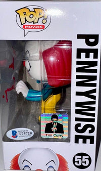 Tim Curry Signed Funko Pop #55 "Pennywise" (IT) - Beckett COA #01
