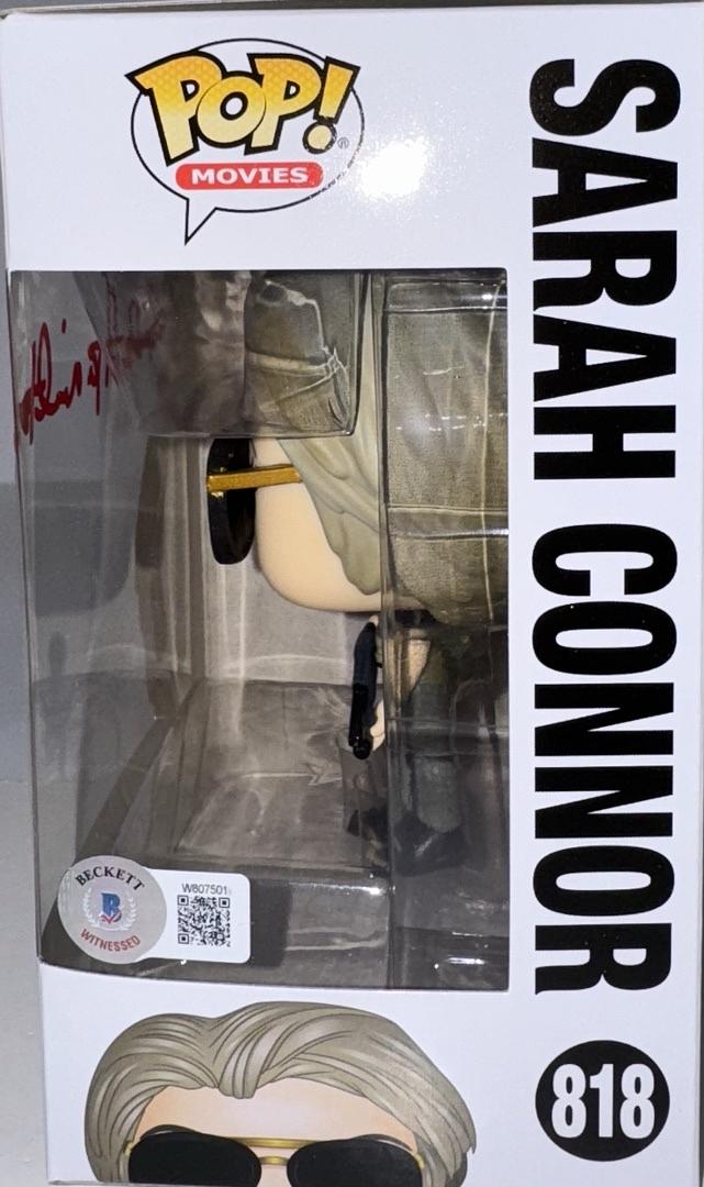 Linda Hamilton Signed Funko Pop #818 Sara Connor (Terminator) - Beckett COA #02