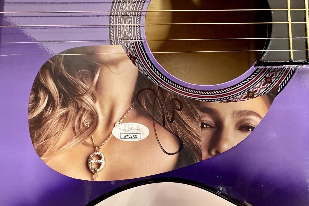 Jennifer Lopez Signed Purple Guitar - JSA COA #03