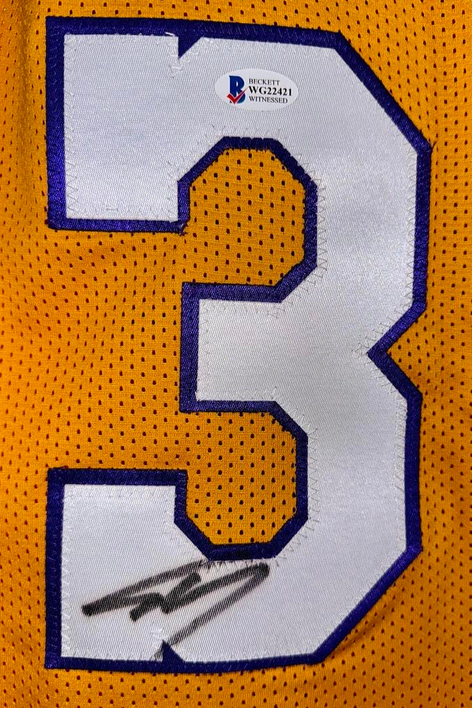 Shaquille O'Neal Signed Custom Gold Lakers Jersey -  Beckett COA #01