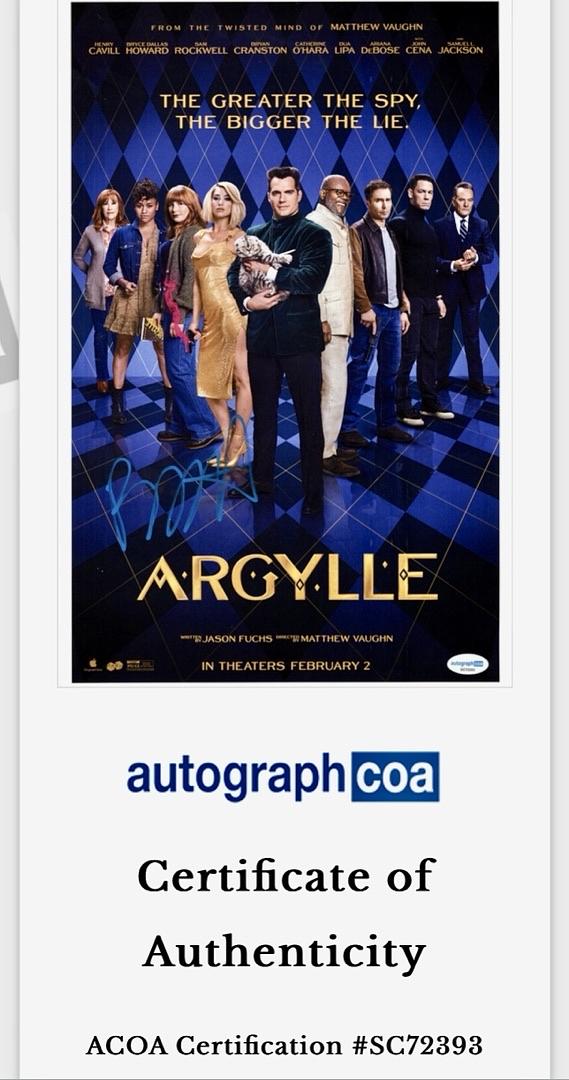Bryce Dallas Howard Signed 11x17 Photo (Argyle) - ACOA